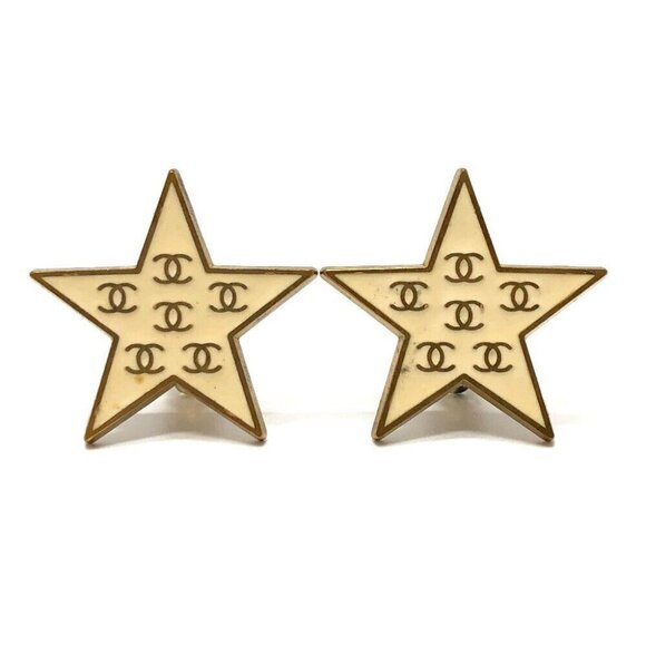 CHANEL 01P Star CC CC Mark Vintage Earrings Accessories Earrings - Picture 1 of 11